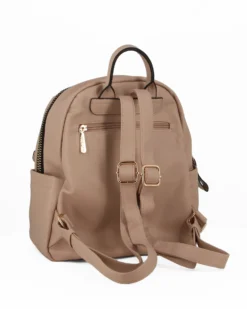 GIANMARCO VENTURI - ZAINO BEIGE SCURO  ZIP GRANDE