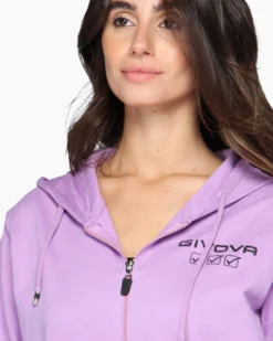 GIVOVA - Felpa da donna lilla con cappuccio