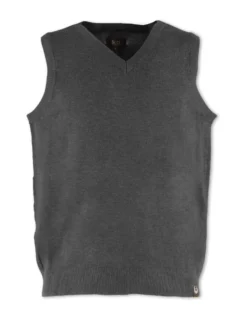 GMV - GILET SMANICATO GRIGIO CON SCOLLO A V IN MAGLIA