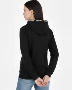 GOLA - FELPA CON CAPPUCCIO FULL ZIP NERA DA DONNA