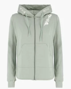 GOLA - FELPA CON CAPPUCCIO FULL ZIP VERDE CHIARO DA DONNA