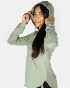 GOLA - FELPA CON CAPPUCCIO FULL ZIP VERDE CHIARO DA DONNA