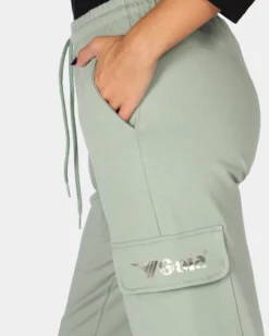 GOLA -PANTALONE VERDE CHIARO DA DONNA CON TASCONI E POLSINO