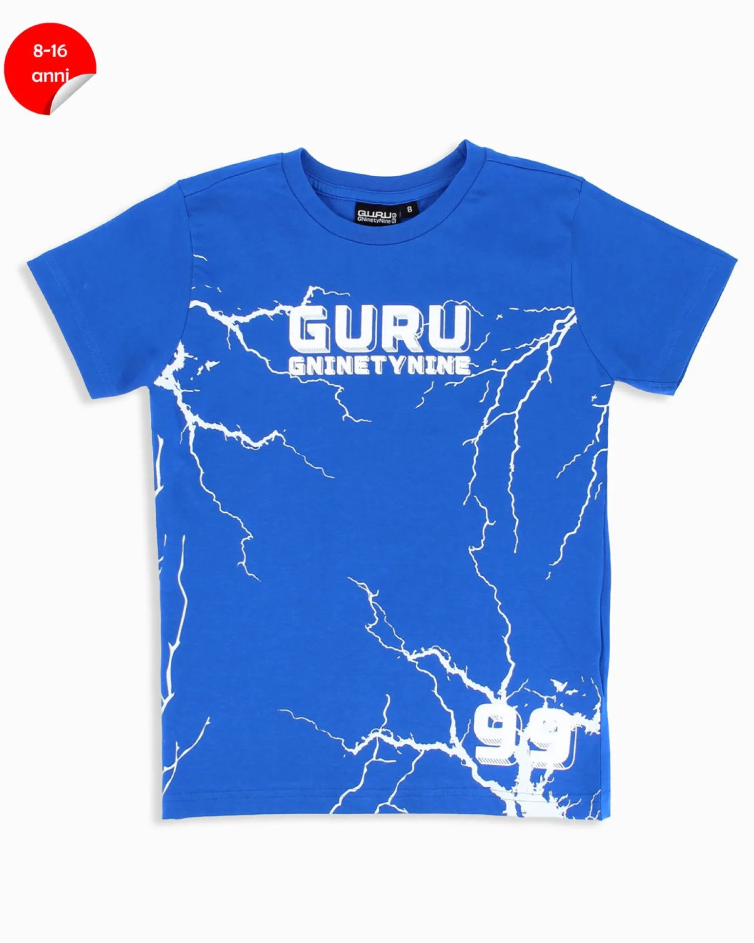 GURU - Tshirt manica corta blu elettrico bambino 8-16 anni in cotone