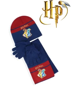 HARRY POTTER - Completo da bimbi con cappello, sciarpe e guanti blu