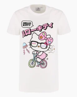 HELLO KITTY - Tshirt manica corta bianca in cotone da donna