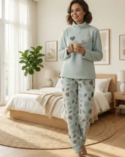 INFIORE - PIGIAMA LOVE ME MANICA LUNGA AZZURRO DA DONNA