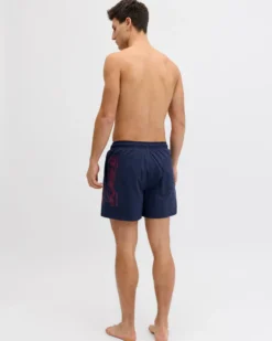 JACK&JONES - Boxer mare Maui Wave blu scuro con logo laterale