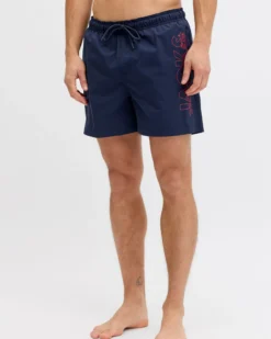 JACK&JONES - Boxer mare Maui Wave blu scuro con logo laterale