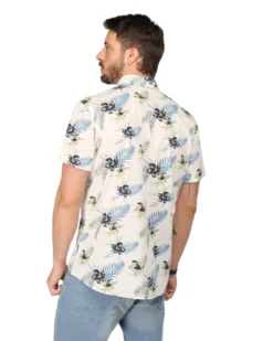JACK&JONES - Camicia bianca stile hawaiano manica corta