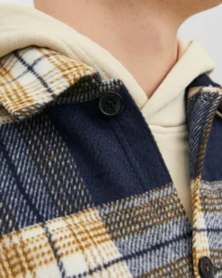 JACK&JONES - CAMICIA DI FLANELLA A QUADRI BLU E GIALLA