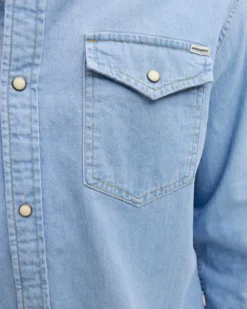 JACK & JONES - CAMICIA JEANS MANICA LUNGA LIGHT BLUE DA UOMO