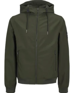 JACK&JONES - GIACCA SOFTSHELL VERDE DA UOMO