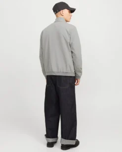 JACK & JONES - GIUBBINO BOMBER GRIGIO DA UOMO RUSH HARRINGTON