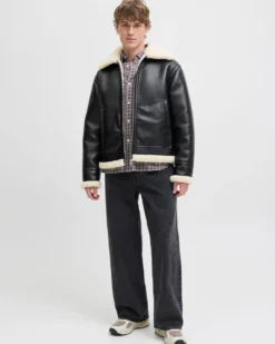 JACK&JONES - GIUBBINO LIVERPOOL AVIATORE NERO DA UOMO