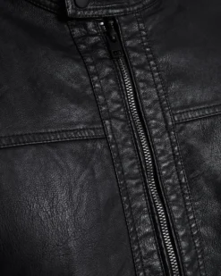 JACK&JONES - GIUBBINO UOMO IN ECOPELLE NERO