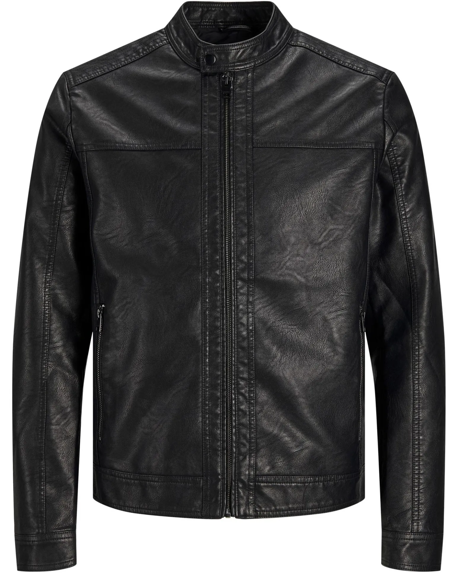 JACK&JONES - GIUBBINO UOMO IN ECOPELLE NERO