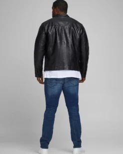 JACK&JONES - GIUBBINO UOMO IN ECOPELLE NERO