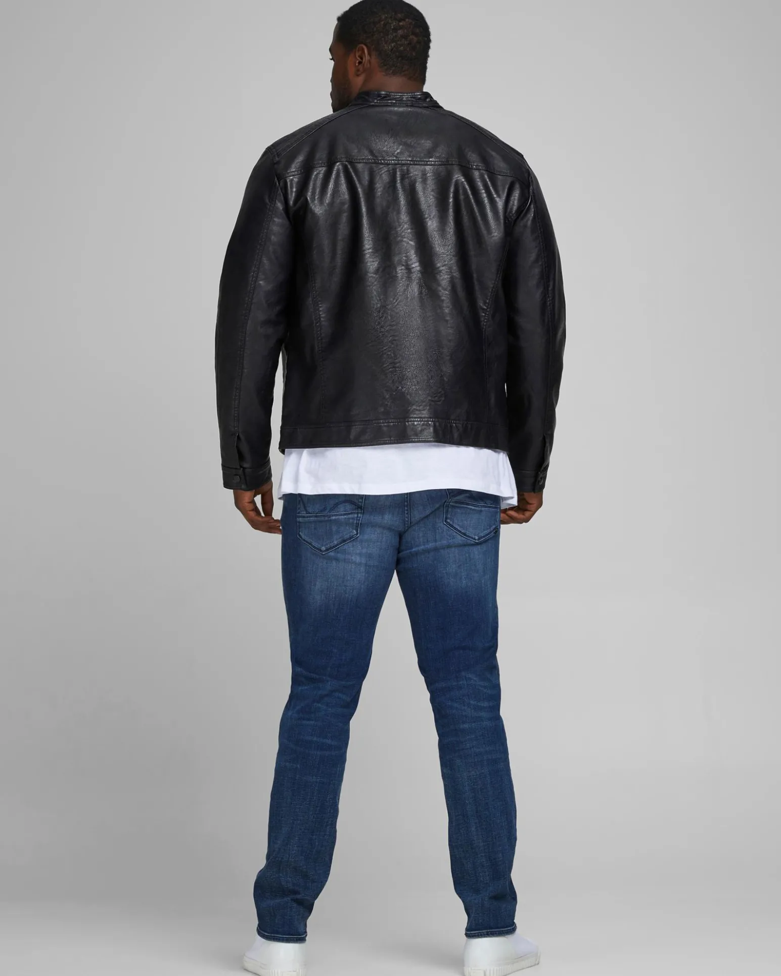 JACK&JONES - GIUBBINO UOMO IN ECOPELLE NERO