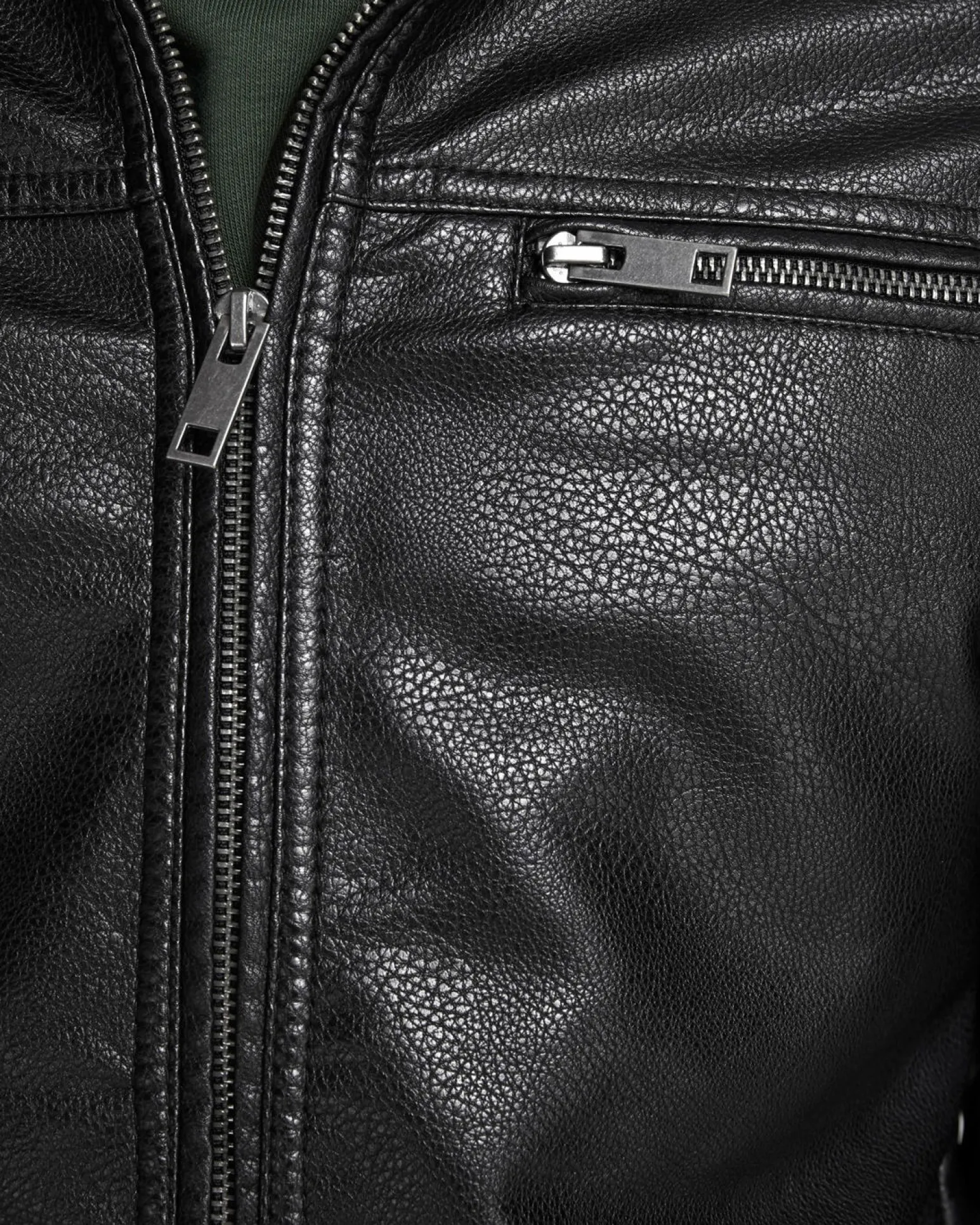 JACK&JONES - GIUBBINO UOMO IN ECOPELLE NERO