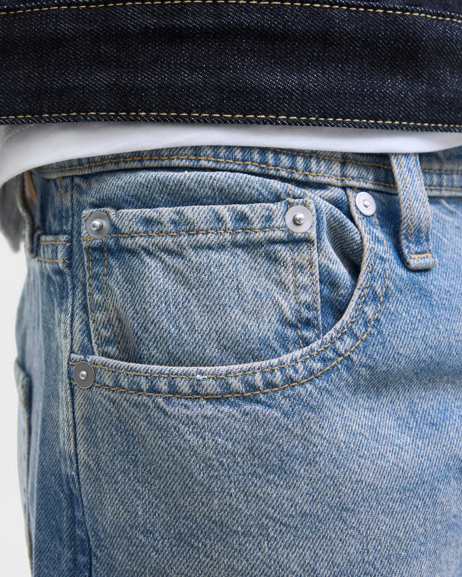 JACK&JONES - JEANS 5 TASCHE BLUE DENIM SABBIATO BAGGY ALEX DA UOMO