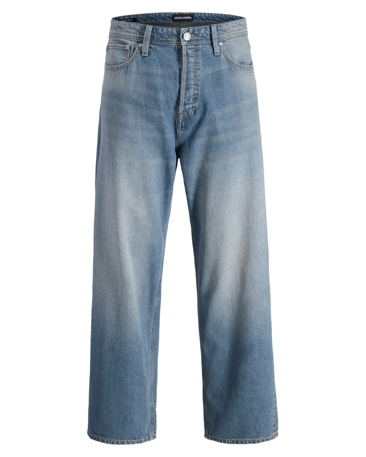 JACK&JONES - JEANS 5 TASCHE BLUE DENIM SABBIATO BAGGY ALEX DA UOMO