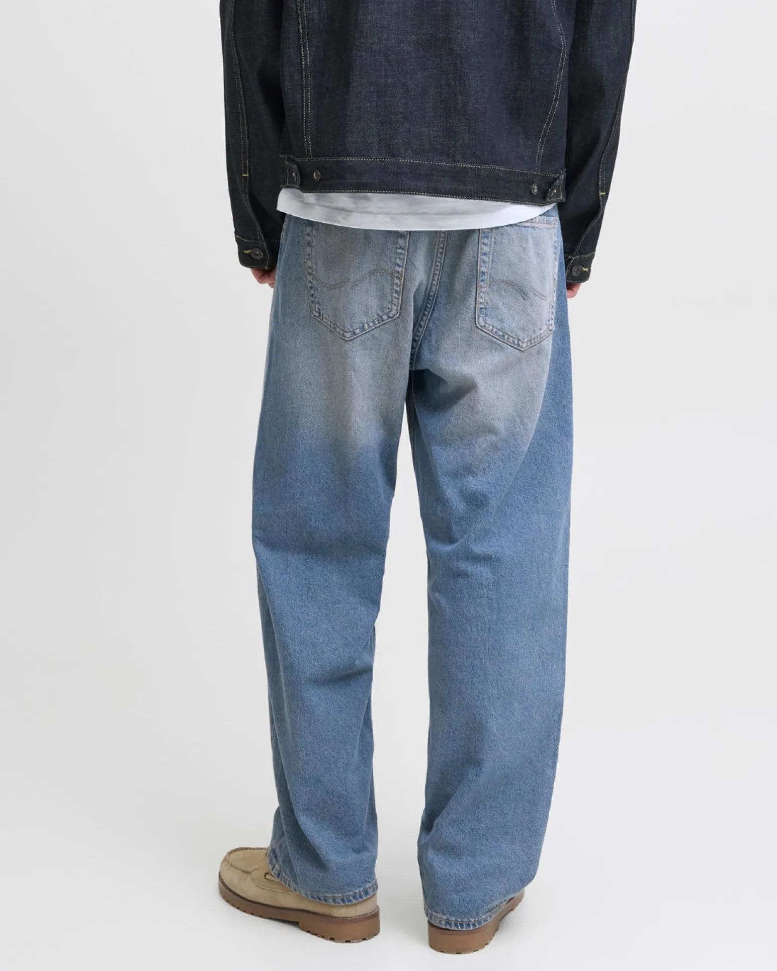 JACK&JONES - JEANS 5 TASCHE BLUE DENIM SABBIATO BAGGY ALEX DA UOMO