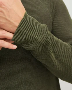 JACK&JONES - MAGLIA PULLOVER VERDE DA UOMO