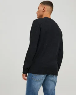 JACK&JONES - Maglione blu da uomo a girocollo