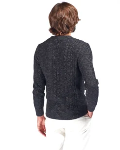 JACK&JONES - MAGLIONE UOMO A GIROCOLLO GRIGIO SCURO