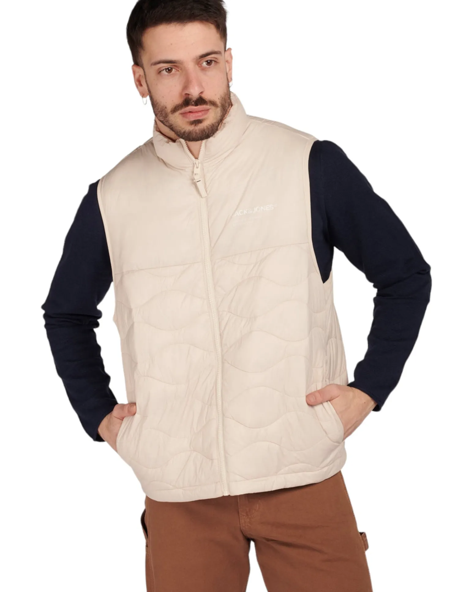 JACK & JONES - SMANICATO BEIGE DA UOMO RESISTENTE ALL'ACQUA