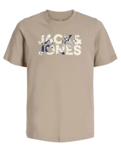 JACK&JONES - Tshirt beige junior Spalsh con logo frontale - 12270161