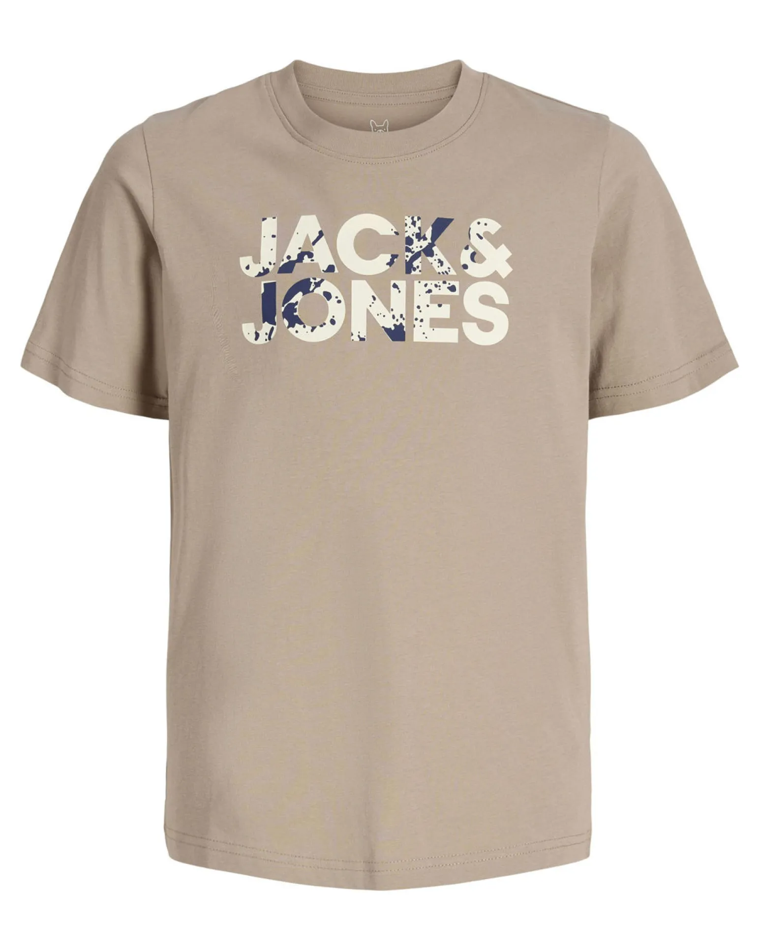 JACK&JONES - Tshirt beige junior Spalsh con logo frontale - 12270161