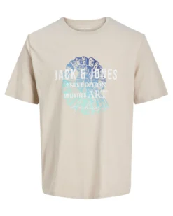 JACK&JONES - Tshirt manica corta gradient beige con stampa