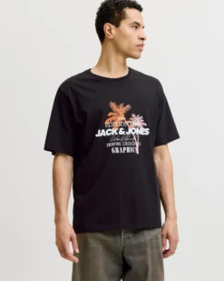 JACK&JONES - Tshirt manica corta gradient nera con stampa