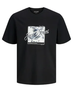 JACK&JONES - Tshirt manica corta honolulu nera con stampa