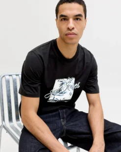 JACK&JONES - Tshirt manica corta honolulu nera con stampa