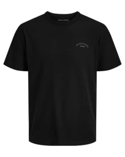 JACK&JONES - Tshirt manica corta college nera con logo