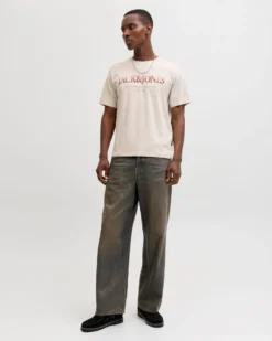 JACK & JONES - TSHIRT MANICA CORTA BEIGE DA UOMO