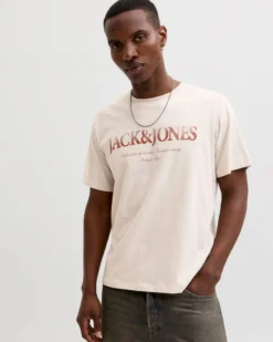 JACK & JONES - TSHIRT MANICA CORTA BEIGE DA UOMO