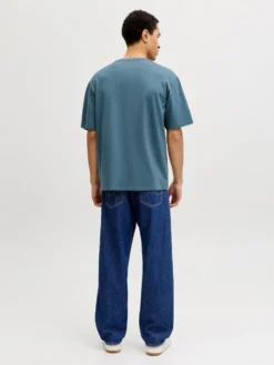 JACK & JONES - TSHIRT MANICA CORTA BLU POLVERE DA UOMO