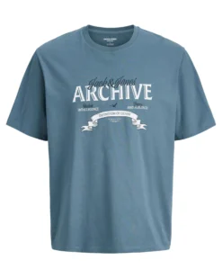JACK & JONES - TSHIRT MANICA CORTA BLU POLVERE DA UOMO