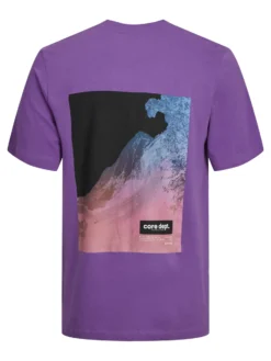 JACK&JONES - T-SHIRT MEZZA MANICA VIOLA DA UOMO WIDE FIT