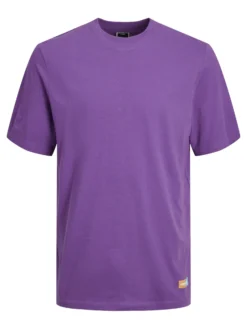 JACK&JONES - T-SHIRT MEZZA MANICA VIOLA DA UOMO WIDE FIT
