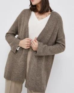 JACQUELINE DE YONG - Cardigan Elanora manica lunga knit noos marrone