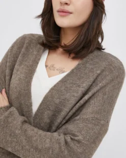 JACQUELINE DE YONG - Cardigan Elanora manica lunga knit noos marrone