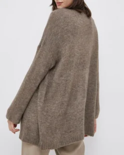 JACQUELINE DE YONG - Cardigan Elanora manica lunga knit noos marrone