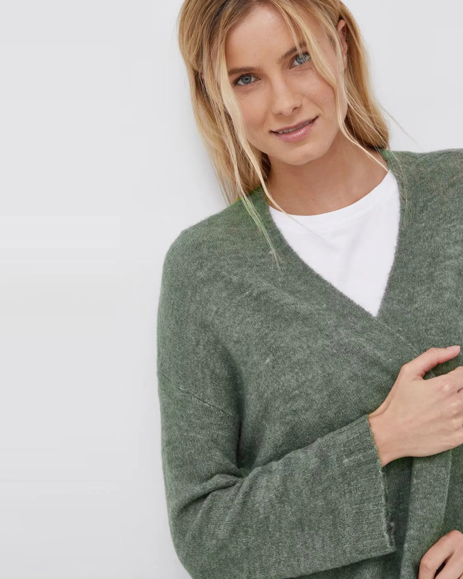 JACQUELINE DE YONG - Cardigan Elanora manica lunga knit noos verde