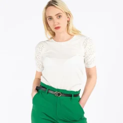 JACQUELINE DE YONG - MAGLIA DONNA CON DETTAGLI IN PIZZO