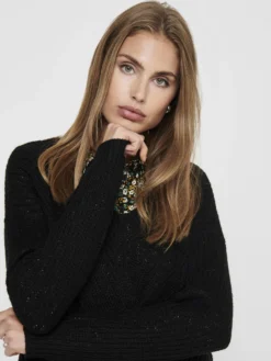 JACQUELINE DE YONG - MAGLIONE A MAGLIA DONNA NERO